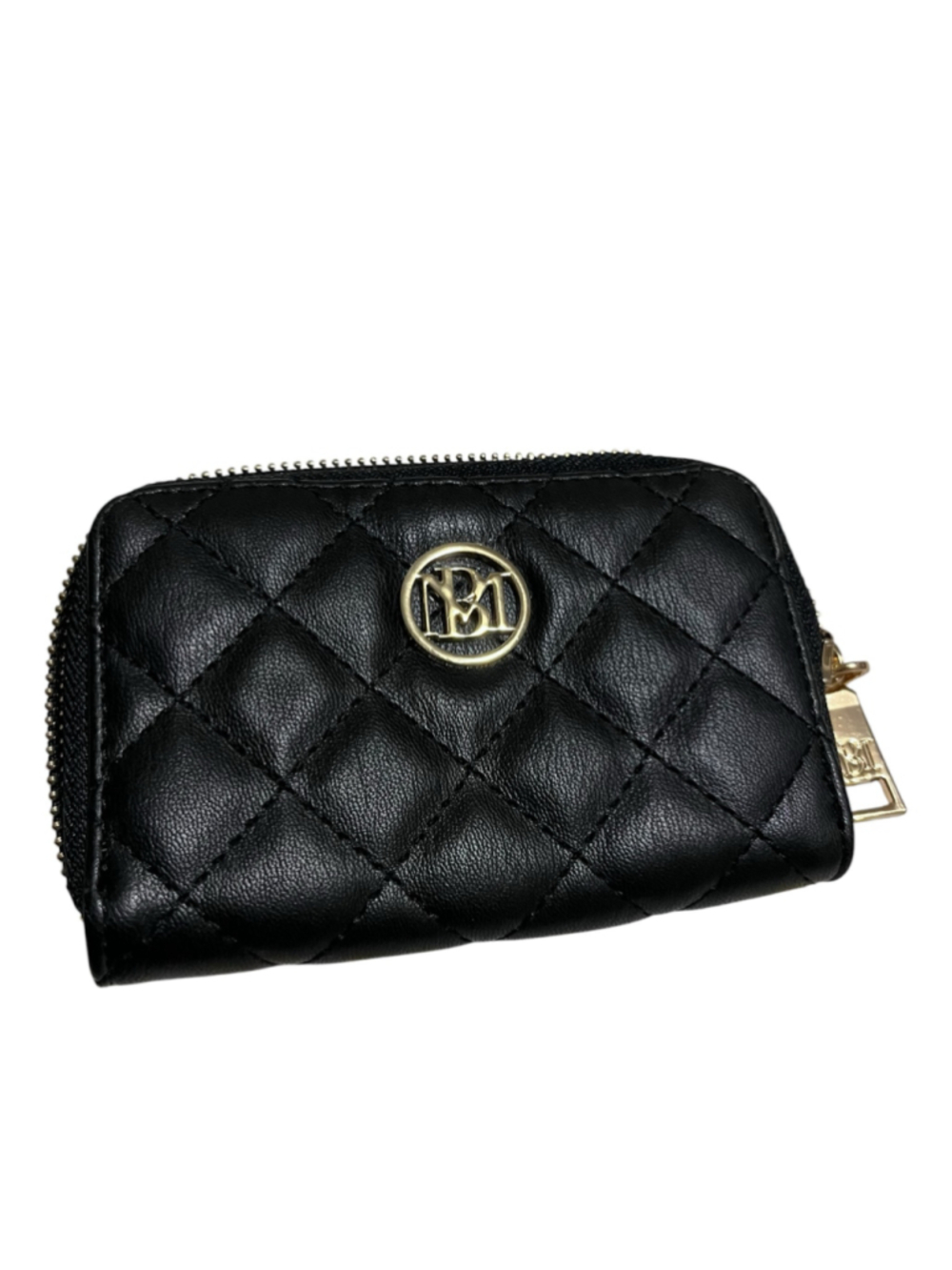 EUC Badgley Mischka Quilted Wallet One Size Black Gold